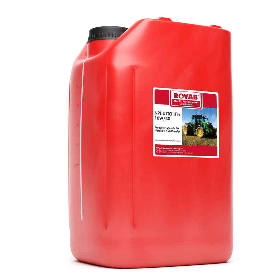 En bild på hur en dunk med NPL UTTO HT+ 10W/30 - 20 liter ser ut